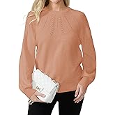 COSSEN Womens Fall Sweater Casual Long Sleeve Crewneck Pullover Sweaters Hollow Out Trendy Outfit
