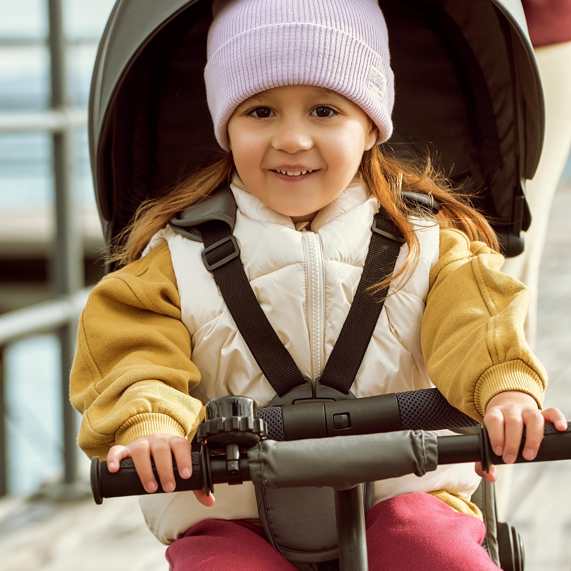 Kinderkraft Aston 2 PRO Dreirad mit Schiebestange, drehbarer 360° Sitz Click & Twist, Halbliegefunktion vor- & rückwärts, Freilaufpedale, Verdeck mit Sichtfenster, Grau 3