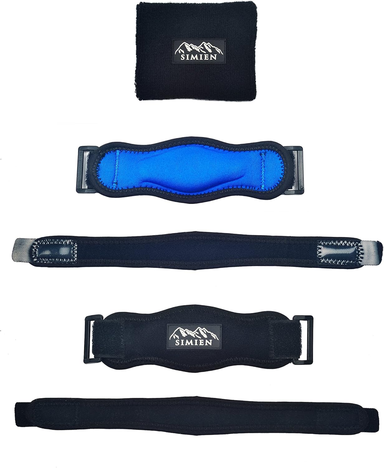 Simien Tennis Elbow Brace (2-Count), Tennis & Golfer's Elbow Pain Relief with Compression Pad, Wrist Sweatband and E-Book: Sports & Outdoors