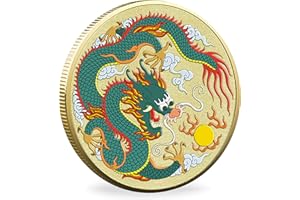 CYOUNG Chinese Azure Dragon Lucky Coin - Attract Good Fortune & Prosperity - Lottery Ticket Scratcher Tool