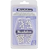 Beadalon Memory Wire End Caps Jewelry Findings | Silver Plated Round Variety Caps for Bracelet & Necklace Making | Fits up to .036 in Wire | 72 Piece Assortment