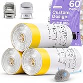 PuechAxe Cat Litter Bags for Pet Pivot Autoscooper 11/12 Box, 60 Count | Thick Heavy Duty &amp; Leak-Proof Drawstring Liner Replacement, Tear-Resistant Liners, Block Odors, 25.2"x11.8", Holds 23 lbs