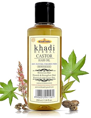 Khadi Herbal Castor Hair Oil For Moisturizes, Nourish & Strengthen Hair (210ml)