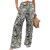 JZC Women's Palazzo Lounge Pants Casual Wide Leg Pants High Waist Flowy Toursers with Pockets