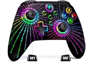 NINJAPLUSOX Wireless Switch Controller for Nintendo Switch 1/2/Lite/OLED, Switch Pro Controller support iOS/Android/Windows PC, Switch Remote Gamepad with Programmable Macro/Turbo/Motion Control/Vibration/Wake Up