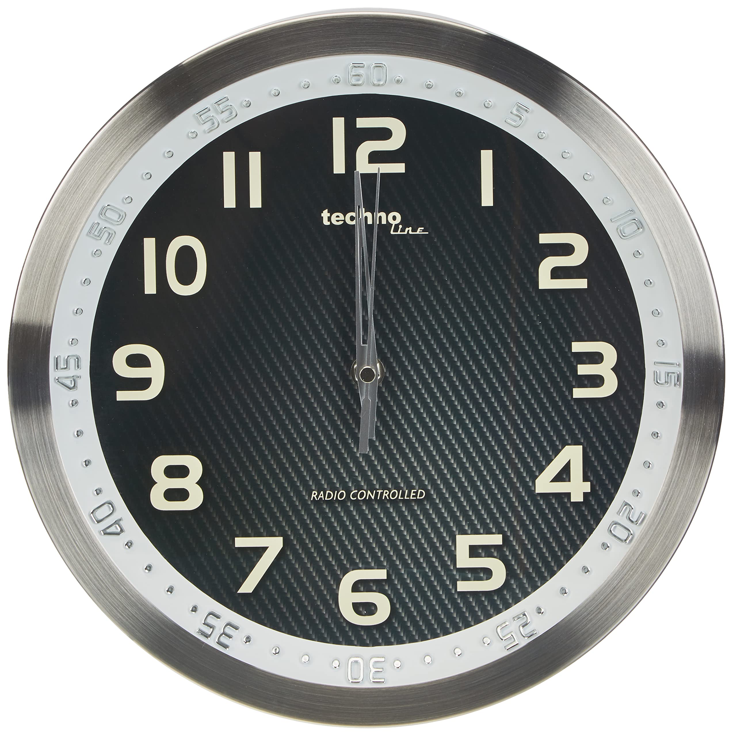 Technoline WT 8970 Radio-Controlled Wall Clock Aluminium/Black