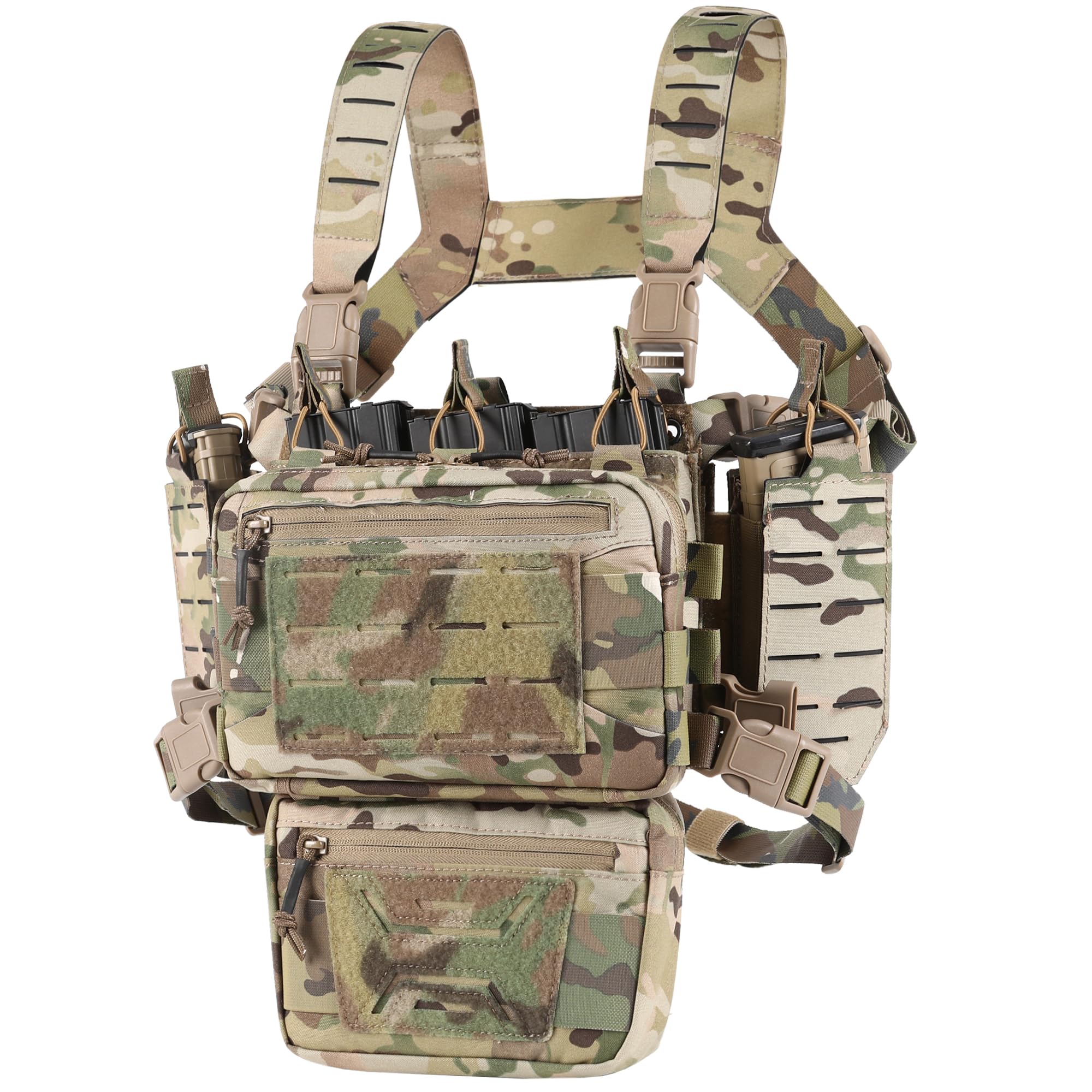 Photo 1 of VOTAGOO Chest Rig-Tactical Chest Rig?Molle Modular Micro Fight Chest Rigs Adjustable&Detachable with 5.56/7.62 Magazine Pouch