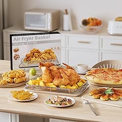 Air Fryer Basket for Oven, 2 Set Air Fryer Pan and