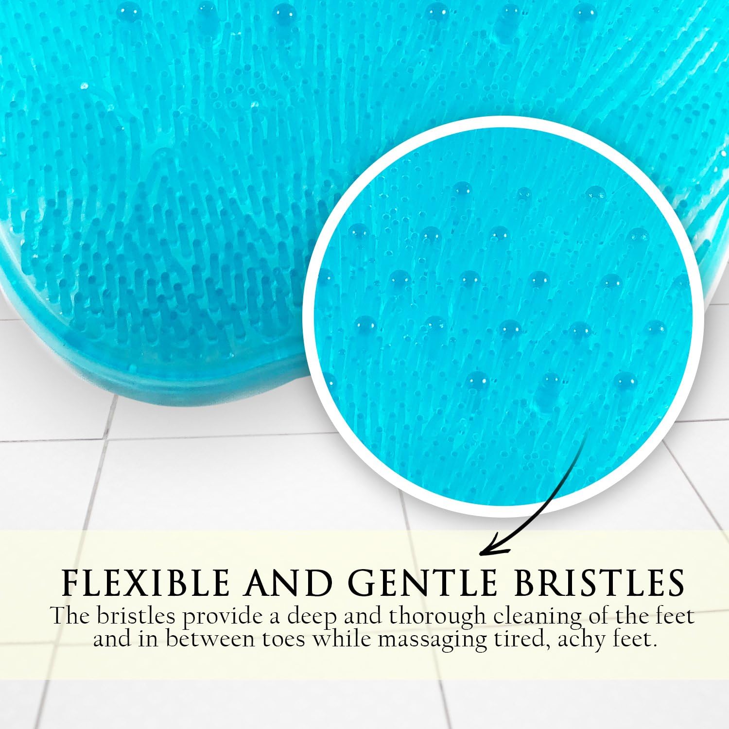 Shower Foot Massager Scrubber - Improves Foot Circulation & Reduces Foot Pain - Soothes Tired Achy Feet and Scrubs Feet Clean - Non Slip with Suction Cups: Health & Personal Care