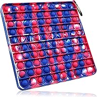 Big Size Pop Fidget Toys,Giant 100 Pop Bubbles Sensory Silicone Pressure Relieving Toys,Stress Relieving Huge Fidget…