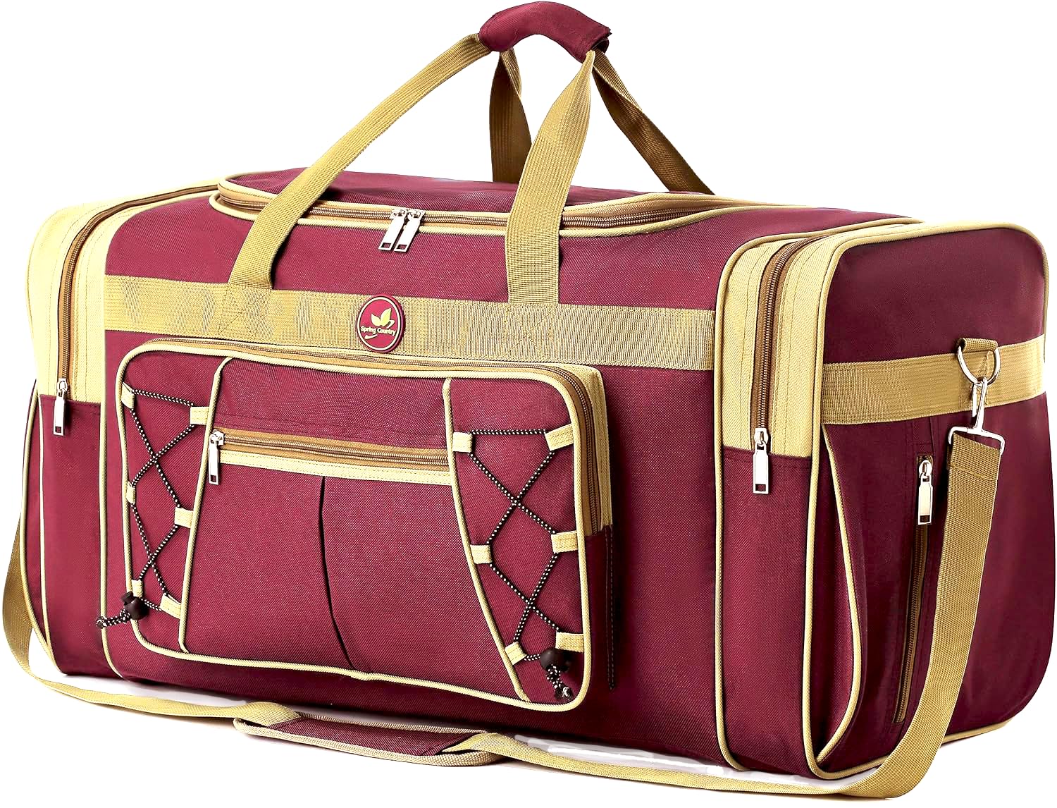 Travel Duffle Bags for Men Weekender Over Night Carry On Bag Lightweight Extra Large Oxford Duffel Gym Sturdy Luggage Water-Proof for Men & Women 26" (Blue Gold), Red Gold, XL (Red & Golden)