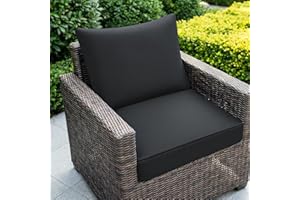 Fabuday Outdoor Chair Cushions Patio Furniture - 22 x 22 Inch Deep Seat & Back Pillow Rain-Proof Cover Removable Replacement 