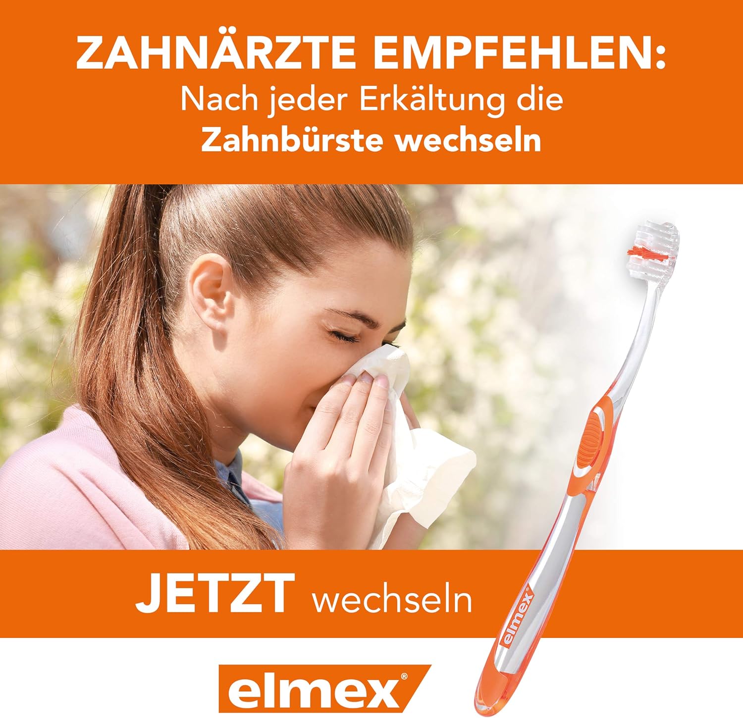 Elmex Cavity Protection Toothbrush, Short Head, Medium, Red,white - Image 5