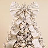 Daifunli 24 x 79 Inches Giant Satin Bow Christmas Tree Topper, Champagne | Extra Large Xmas Tree Toppers Decorations, Big Christmas Bow, Holiday Wedding Birthday Party, Home Wreath Wall Doors Windows