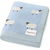Bleu La La Whimsy Collection - 100% Luxury Cotton, Soft, Cozy, Lightweight, Receiving Blanket for Newborns & Infant Baby Boys