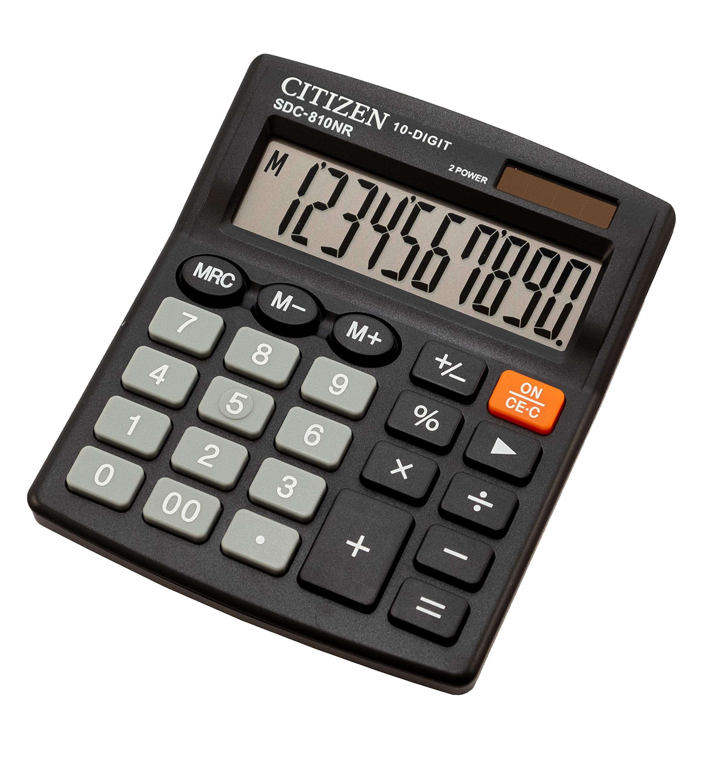 Citizen calculator SDC810NR 10 Digits Black Office Desktop Dual Power Solar Battery