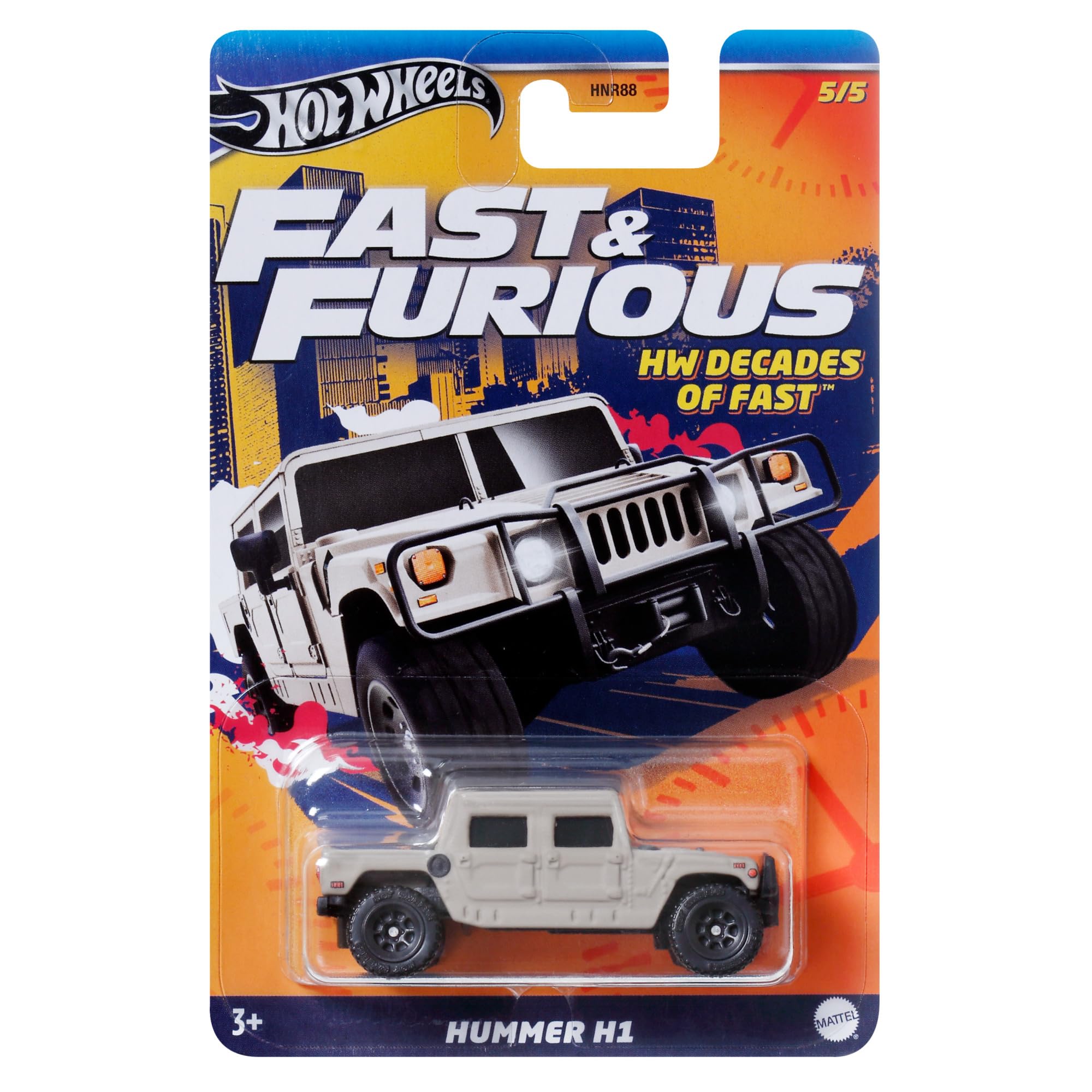 Hot Wheels FAST AND FURIOUS Car HUMMER H1- HW Decades of Fast - Die Cast model 1:64 scale - length 7cm - HRW45