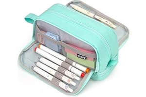 VOCUER large capacity pencil case aesthetic green pencil pouch school supplies for girls big pencils case for teen girls extra large special pen bag pencil bags with zipper pen cases for adults and student