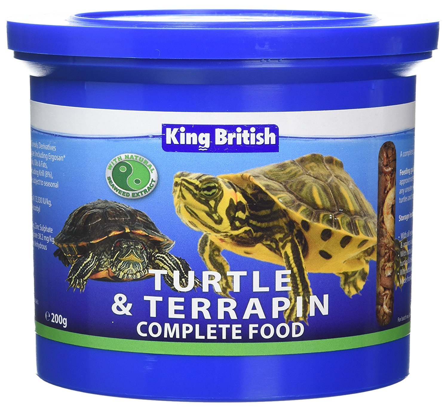 King British | Turtle & Terrapin Complete Food | Helps Support Health & Vitality |Includes Essential Vitamins & Minerals | Made with Natural Ingredients | Highly Palatable | 200g