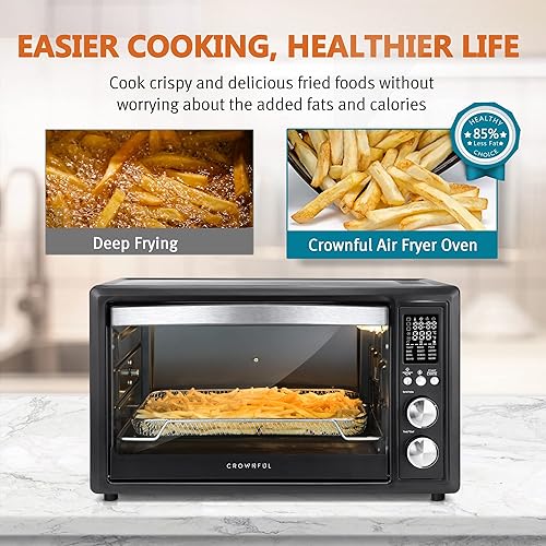 CROWNFUL Air Fryer Toaster Oven, 32 Quart Convection Roaster with