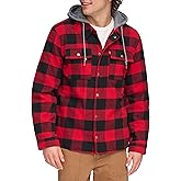 Levi's mens Plaid Sherpa Lined Hooded Shirt Jacket (Regular & Big & Tall Sizes)