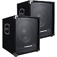 Sound Town 2-Pack 12” 1400 Watts Powered PA DJ Subwoofers with Class-D Amplifiers, 3” Voice Coil (METIS-12SPW-PAIR)