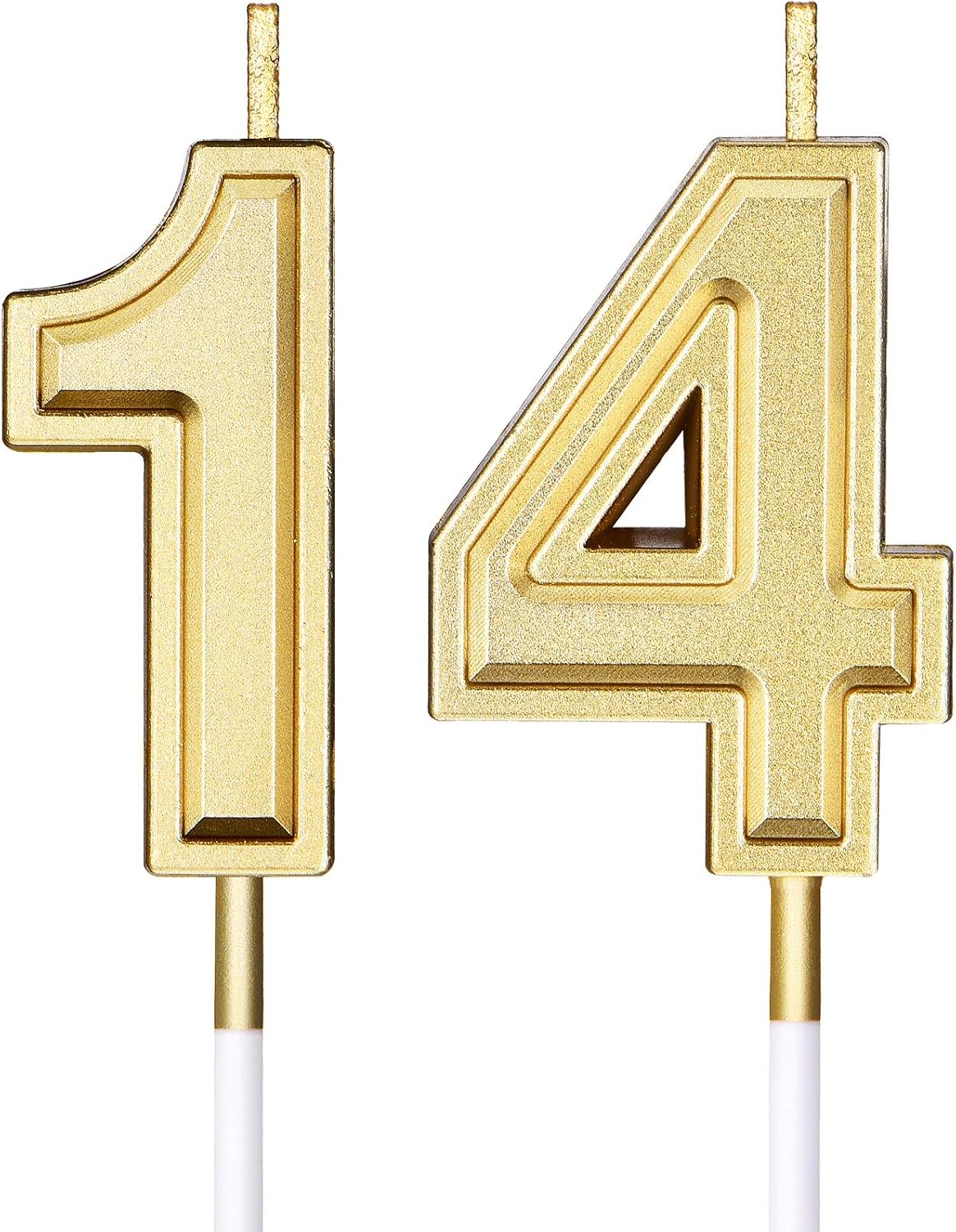 14th Birthday Candles Cake Numeral Candles Happy Birthday Cake Candles Topper Decoration for Birthday Wedding Anniversary Celebration Favor