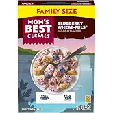 Mom's Best Blueberry Wheatfuls Cereal, 22 oz Box | High Fiber Shredded Wheat Filled With Blueberry Flavor And Made With Whole Grain Wheat For Classic Taste