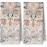ArtisaEura Vintage Boho Floral Kitchen Towels Set of 2, Oriental Traditional Dish Tea Towels for Kitchen Decor, Retro Floral Decorative Hand Towels for Bathroom Decor, 16x24 Inches