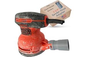 1058 DESIGNS Vacuum Hose Adapter compatible with BLACK+DECKER 5-inch Random Orbit Sander BDERO100 BDERO600 BDERO200AEV BDEQS300 and 1-1/4 inch Wet Dry Shop Vac Hose Dust Reducer Collector