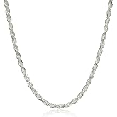 Amazon Essentials Sterling Silver Diamond Cut 14 Inches Rope Chain Necklace