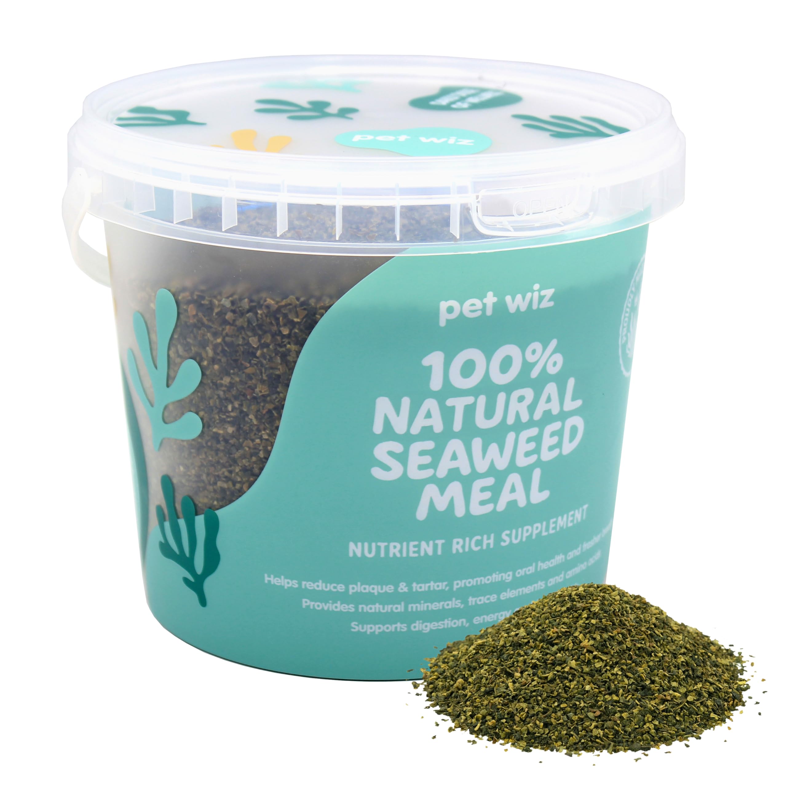 pet wiz 100% Natural Seaweed Meal for Dogs – Natural Plaque & Tartar Remover, Freshens Bad Breath & Promotes Healthy Gums – Supports Digestion & Overall Health – Made in UK (1kg)