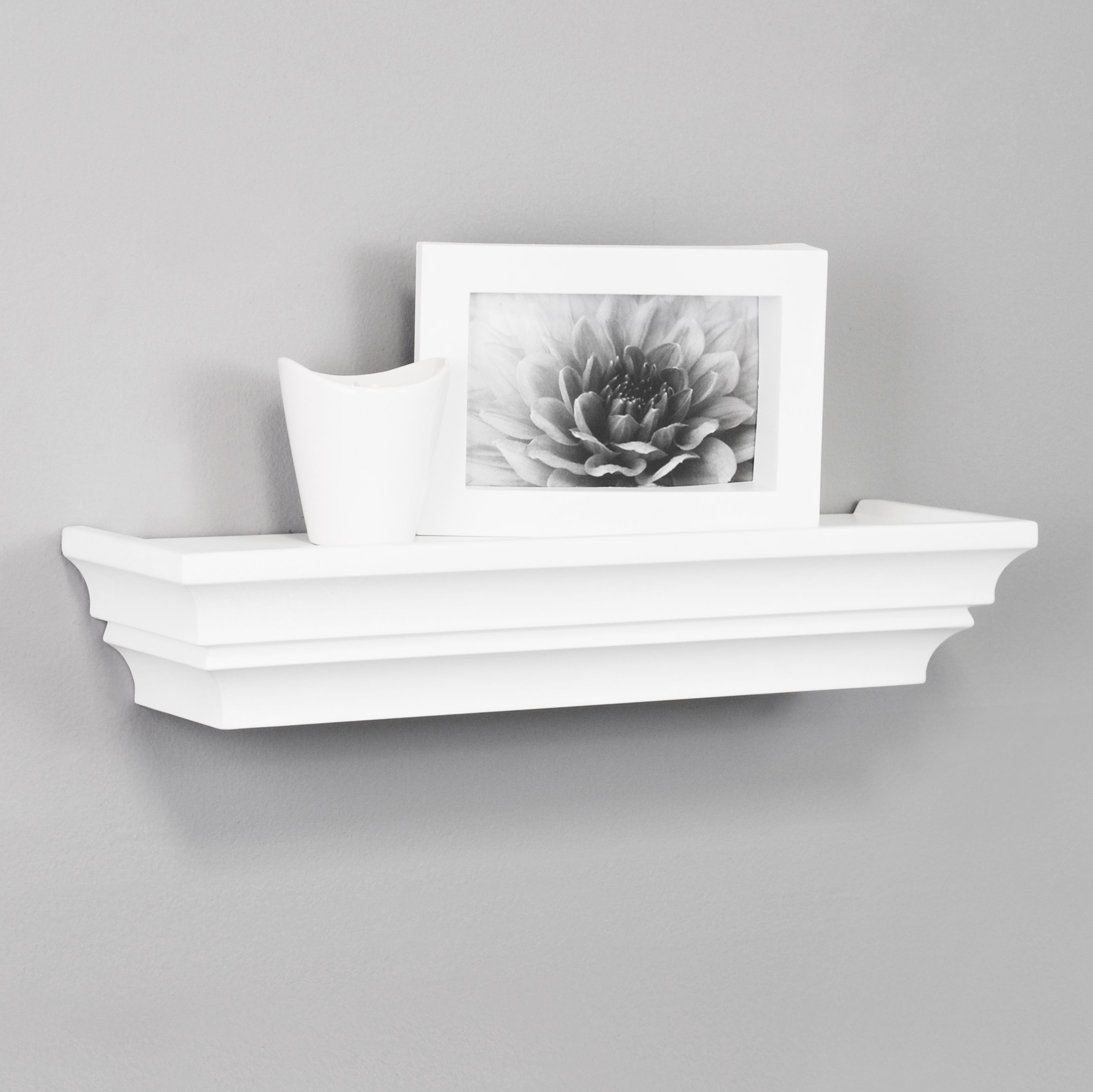 kieragrace Contemporary floating-shelves, 16-Inch, White