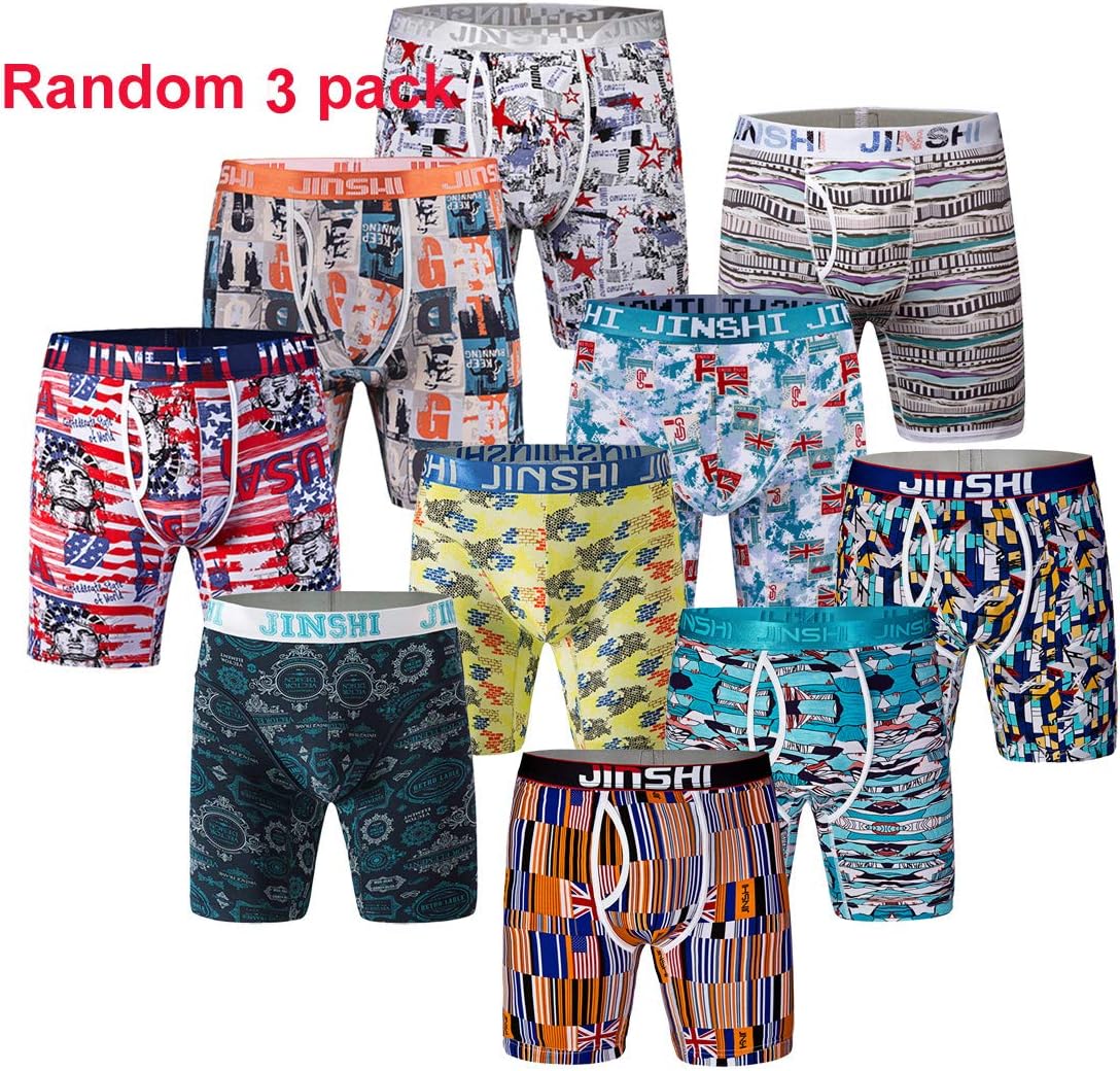 JINSHI Men's Underwear Printed Boxer Briefs Undies Wear
