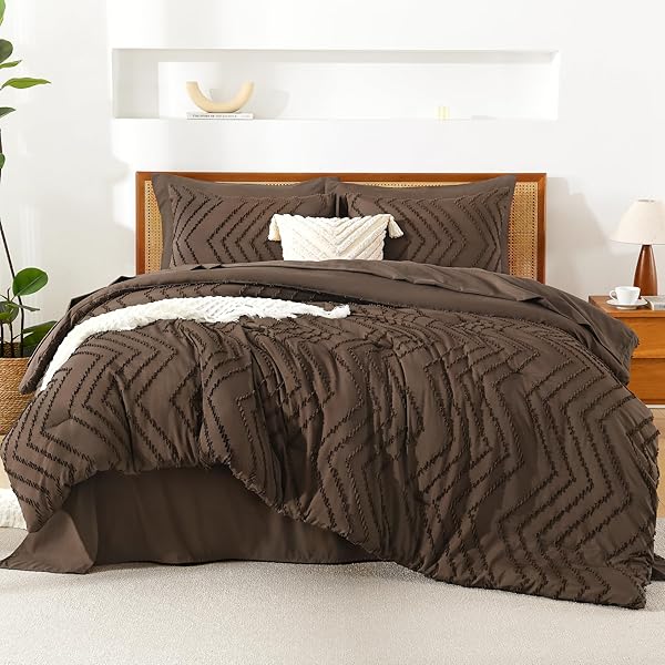 LITANIKA KING SIZE COMFORTER SET WITH SHEETS BROWN...