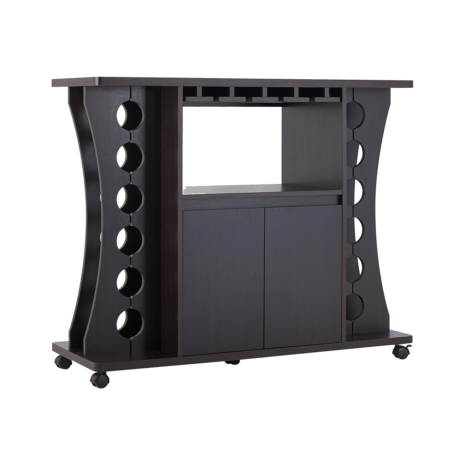 Best square wood counter height dining table cubby