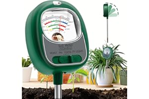 AiGerdinn Soil Tester, Soil Moisture Meter/Soil pH Meter/Light/Fertility for Gardening, Large Dial Soil pH Tester Plant Water Meter for Indoor&Outdoor Garden,Farm Soil Test Kit -Not Battery Powered
