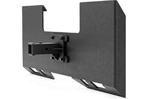 YZONA 1/4" Heavy Duty Skid Steer Mount Plate with 2" Removable Trailer Hitch Receiver, Compatible with Kubota, Bobcat & Universal Tractor Quick Attach, Black,Thick Steel