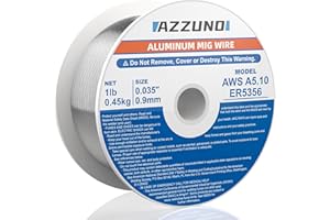 AZZUNO Magnesium Aluminum Mig Welding Wire, ER5356 0.035" Aluminum Mig Wire, 1-LB, 1-PACK