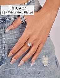 Oivley 1.5CT Oval Halo Engagement Rings for