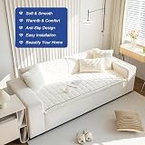 GKXLH Thick Corduroy Sofa Cover 2-4 Seater White 90x180cm Non-Slip view 5