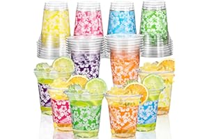 Atonofun 72 Pack Hawaiian Luau Party Decorations Cups -14OZ Disposable Tropical Party Cups for Hawaiian Luau Beach Theme Birthday Party Decorations