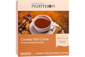 Nutmeg State Nutrition - Creamy Hot Chocolate - Low Carb, KETO Friendly, Instant Mix with 12g Protein, Low Sugar, Diabetic Friendly, Low Calorie, Low Fat (7 Count) (Hot Cocoa, 1 Pack)