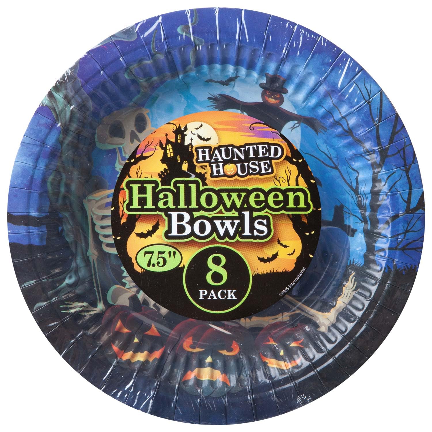 VFM - Halloween Paper Bowls - Graveyard 7. 5” Paper Bowls Halloween Party - Haunted House (8 Pack)