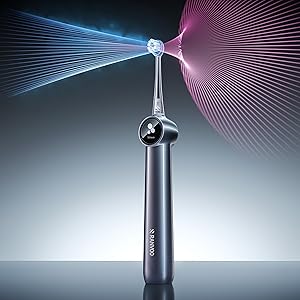 RANVOO AirJet X5 [Maximale Interdental-Reinigung] Next-Gen AirJet™ Elektrische Zahnbürste, 100% Plaque-Entfernung, sensibles Zahnfleisch & Zahnspangen, wiederaufladbar, 3 Bürstenköpfe, Dunkelgrau