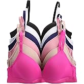 Viola's Secret 6 Pack of Color Print T-Shirt Bras B Cup C Cup and D Cup