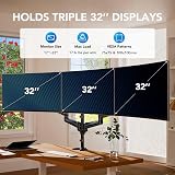 HUANUO Triple Monitor Stand Desk Mount 17-32 Inch 8KG Each Arm VESA 75x75 view 2