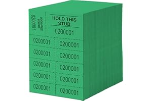 LANCASTER BINGO COMPANY Auction Tickets - 500 Sheets - 10 Numbers per Sheet (Green)