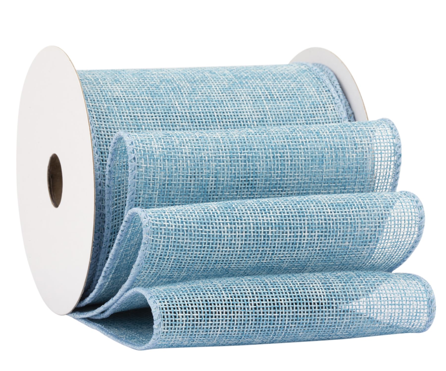 Fondersy 9-Meter Island Blue Burlap Ribbon Wired Burlap Ribbon - 100mm Width for Gift Wrapping, Floral Arrangements, Wreath Making, and Christmas Decor
