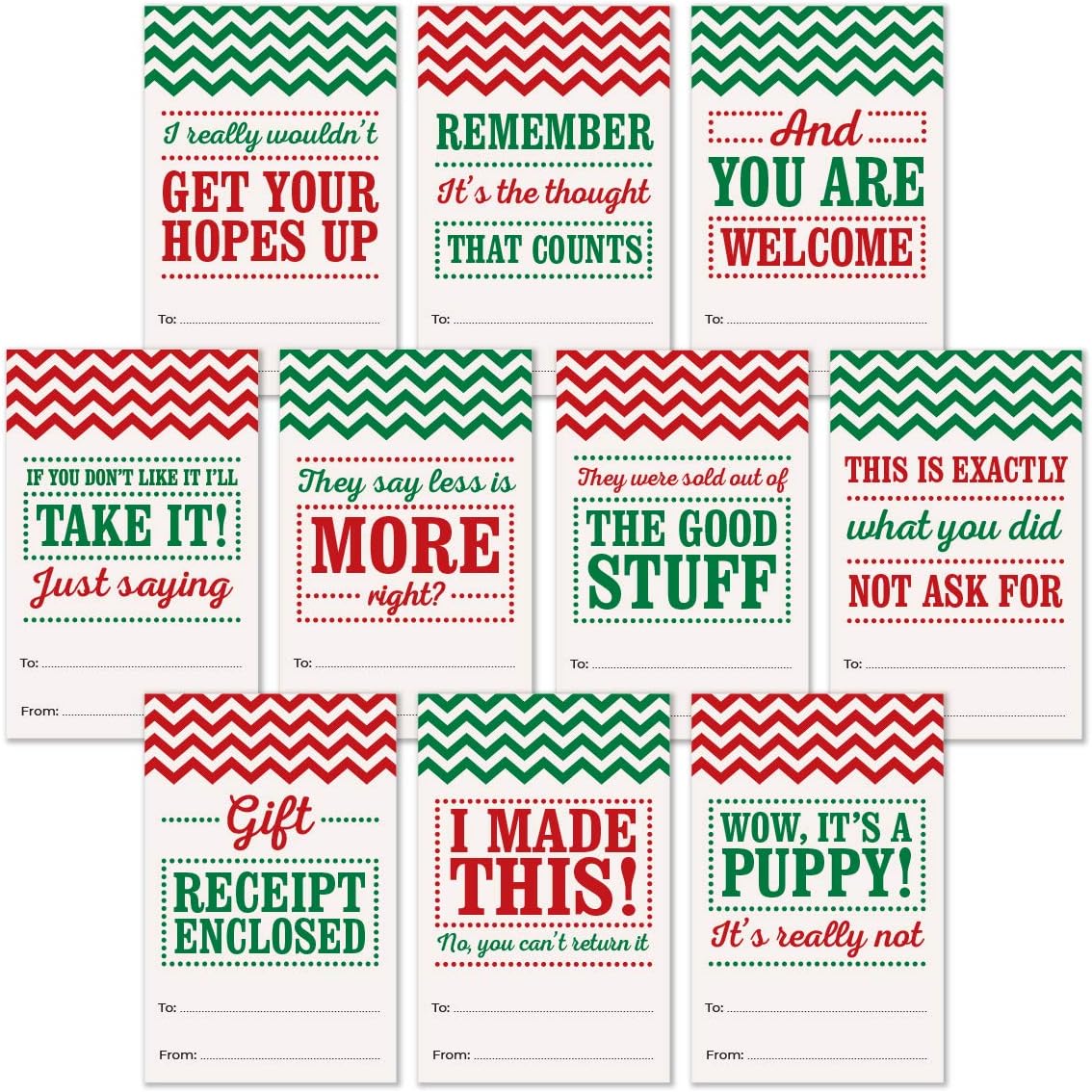 100 Holiday Gift Tags - Funny Gift Labels for Christmas - Self Adhesive - Funny Gift Wrap: Health & Personal Care
